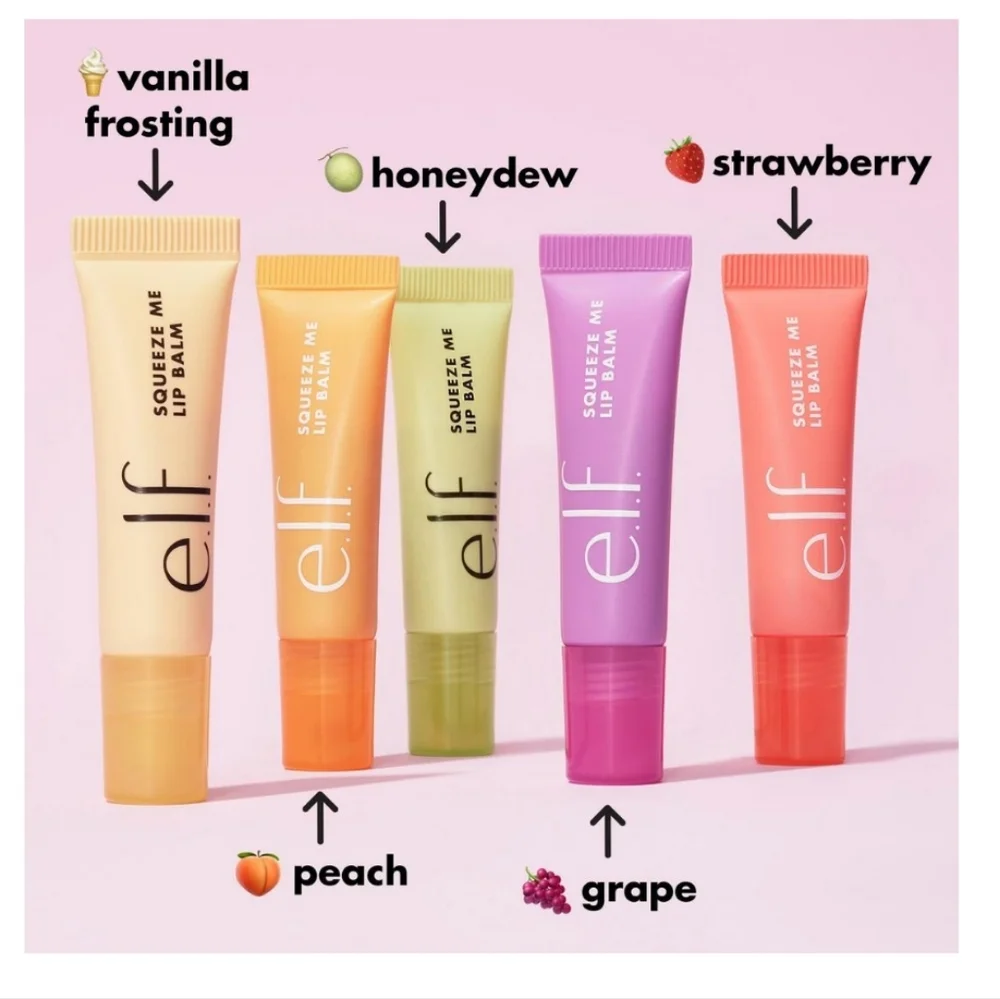 e.l.f. Squeeze Me Lip Balm Trio Honeydew, Blueberry, Peach✨🆕